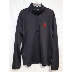 SPYDER Mens Fleece Lined Pullover 1/4 Zip Size XL Black RN# 143097